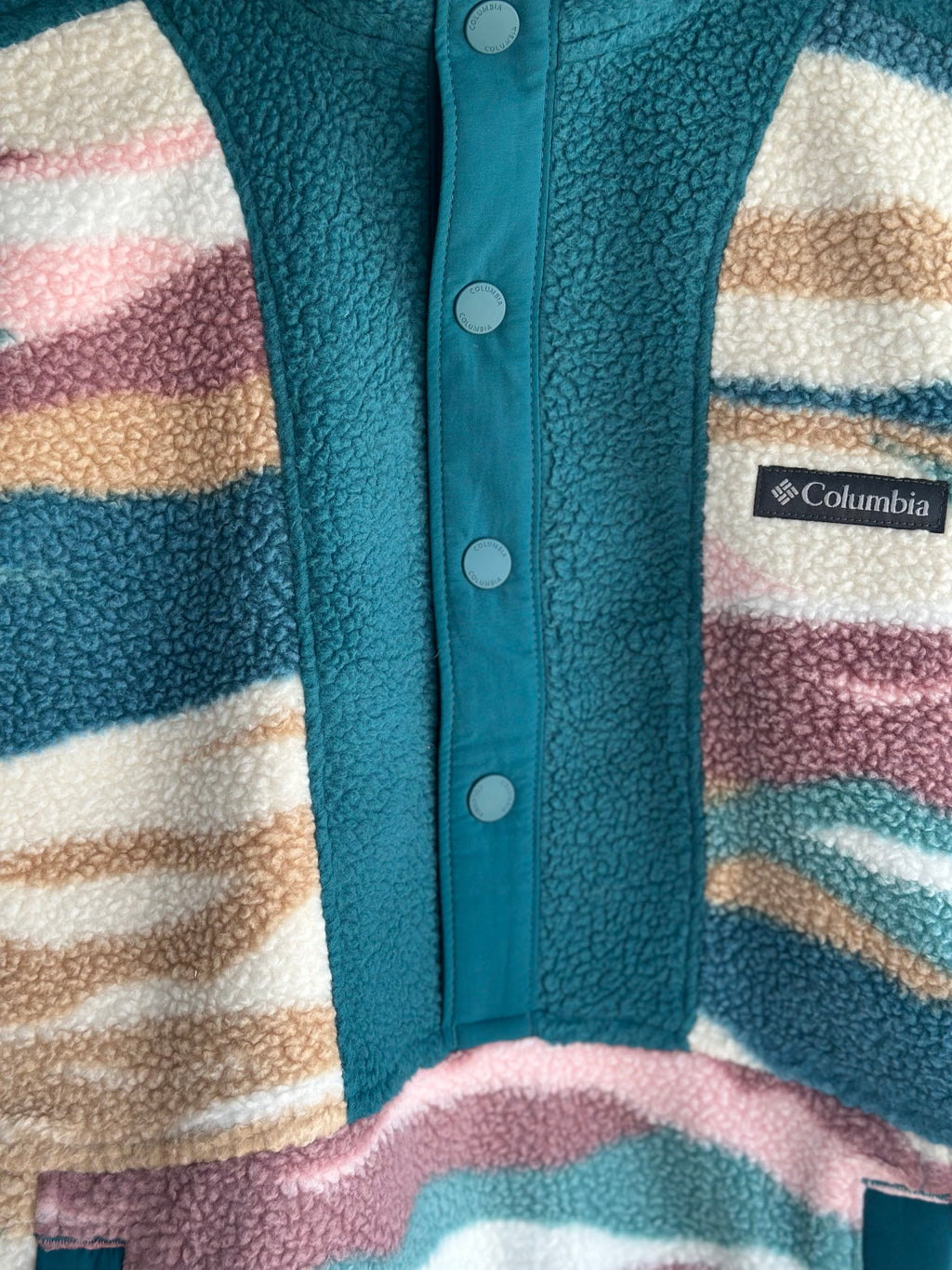 Columbia West Bend Printed Fleece — Dark Teal / Multicolor